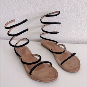 Free People Black Spiral Sandals